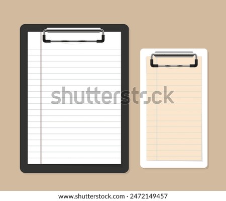 Set of realistic clipboards illustration vector set.