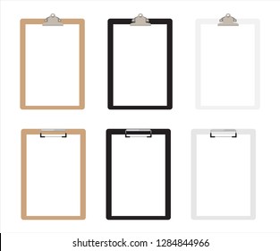 Set of realistic clipboards. Vector illustration