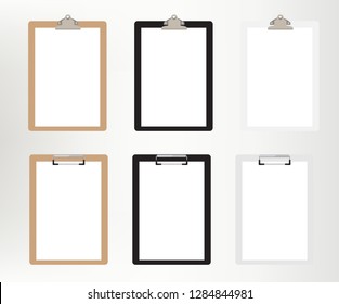 Set of realistic clipboards. Vector illustration