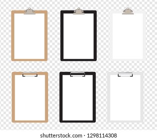 Set of realistic clipboards. Vector illustration