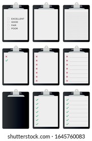 Set of realistic clipboards , vector, illustration