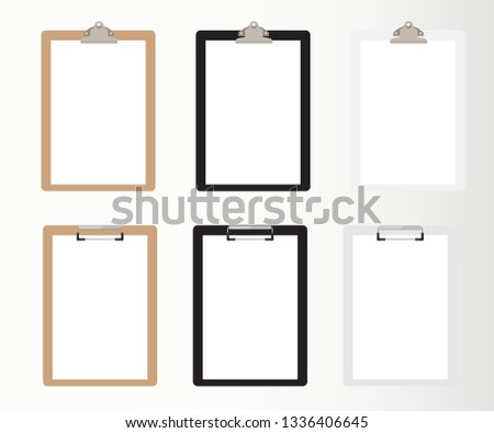 Set of realistic clipboards. Vector illustration