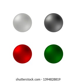 Set of realistic colored 3D spheres , isolated on white background. Vector illustration