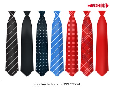 Set realistic colorful neckties.