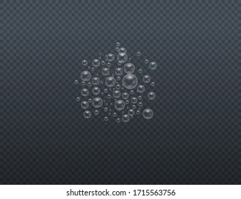 Set of realistic colorful soap bubbles. Transparent realistic soap bubbles isolated on transparent background. Vector texture. Light Gray vector cover with spots.  