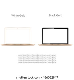 Set of realistic computer laptops. Isolated on white background vector illustration