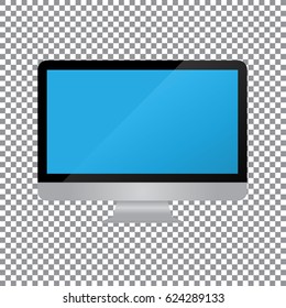 Set of realistic computer monitors, isolated on background