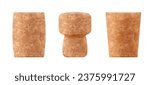 Set of realistic cork wood wine stoppers with texture isolated on white background. Vector illustration