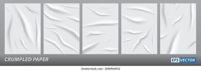 conjunto de póster de papel desmenuzado realista aislado o papel pintado grueso de hoja envejecida o texturado de papel pintado en blanco concepto de superficie aproximada. vector de pasos