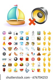 Conjunto de Iconos Realistas y Elegantes Multimedia y de Interfaz en Fondo Blanco . Ilustración de vectores aislados 