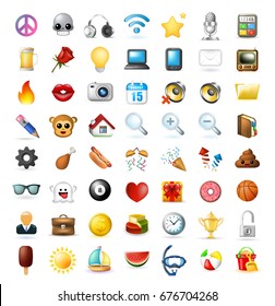 Conjunto de Iconos Realistas y Elegantes Multimedia y de Interfaz en Fondo Blanco . Ilustración de vectores aislados