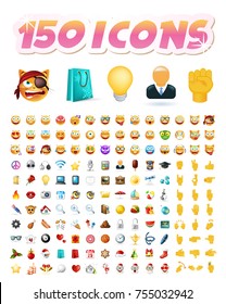 Set of Realistic Cute Icons on White Background . Isolated Vector Illustration 