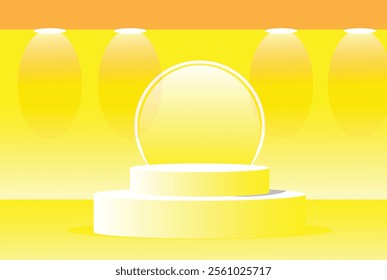 Set of realistic cylinder pedestal podium.vector eps10