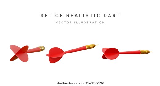 Set of realistic darts. Vector illustration