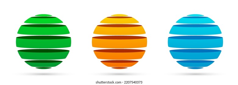 Set of realistic decorative 3d spheres. Vector illustration