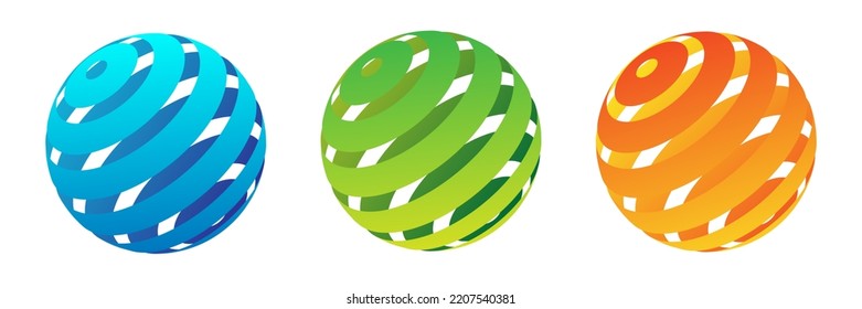 Conjunto de esferas 3d decorativas realistas. Ilustración del vector