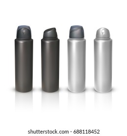 set of realistic deodorant isolated on white background. vector illustration