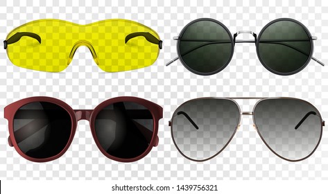 Set of realistic different glasses. Vector illustration eps10