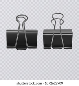 Set of realistic document clips isolated on white background