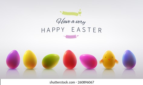 Set of realistic eggs on white background. Easter collection. Vector illustration.