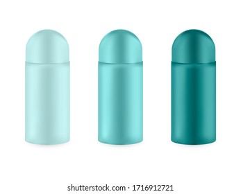 Conjunto de paquetes vacíos realistas para productos cosméticos de lujo. Colección de plantillas en blanco de recipientes de plástico. Frasco de crema líquida para el cuidado de la piel. Moción de los vectores aislados en fondo blanco