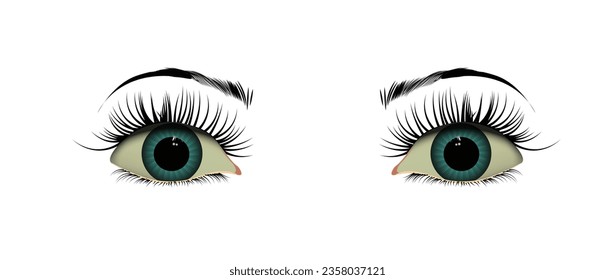 conjunto de ojos realistas vector sobre fondo blanco aislado