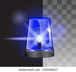 set of realistic flashing police siren or ambulance red blue flashing lamp or safety emergency light warning rescue. eps vector
