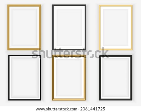 Set realistic frame isolated on grey background. Perfect for your presentations. Vector illustration design.