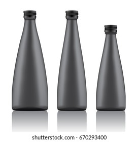 Set of Realistic Glass Bottles : Vector Illustration