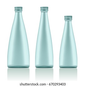 Set of Realistic Glass Bottles : Vector Illustration