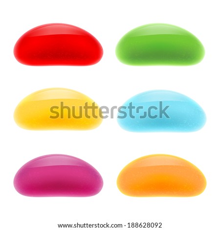 Set of realistic glossy jelly beans.
