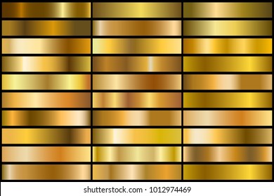 Set Realistic Gold Gradients Vector Metal Stock Vector (Royalty Free ...