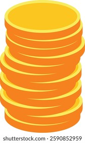 Set of realistic golden coins pile. Different Stacks of gold money, cash or treasure. Bank and finance. Investment, profit or gain. Copy space. 3d vector collection isolated on transparent background