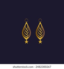 set of realistic golden  Jewelry earrings vector image