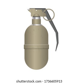Set of realistic hand grenade isolated on white background