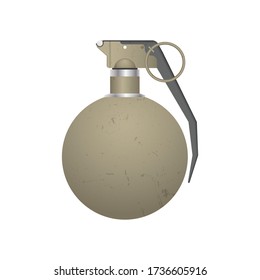 Set of realistic hand grenade isolated on white background