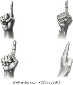 Un conjunto de ilustraciones vectoriales de manos realistas