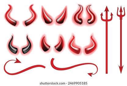 Set of Realistic Horn isolated. Eps Vector