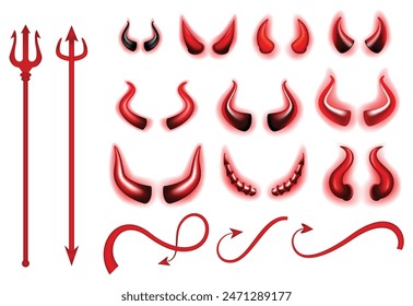 Set of Realistic Horn isolated. Eps Vector