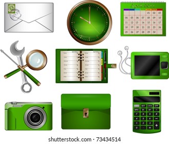 Set of realistic icons for website