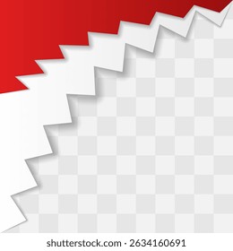 Set of Realistic Indonesia Independence Day Corner. Set Red White Corner Design
