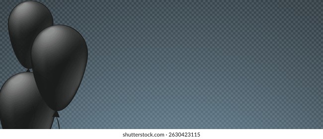 Set of realistic inflatable balloons of different colors. Vector illustration for design, birthday, party, decor, banner, png.	
