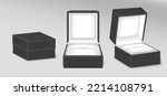set of realistic jewellery box for wedding and valentine event. eps vector