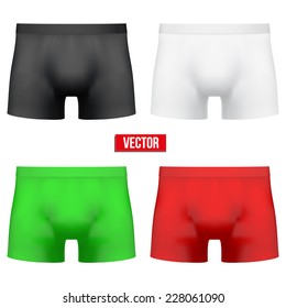 Set of Realistic layout Male of different colors underpants briefs. A template simple example. Editable Vector Illustration isolated on white background.