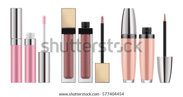 Download Set Realistic Lip Gloss Mockup Packages Stock Vector Royalty Free 577404454