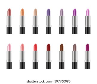 Set of realistic lipstick 