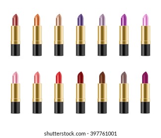 Set of realistic lipstick 