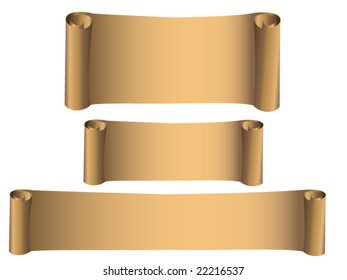 A set of realistic looking vector scrolls.