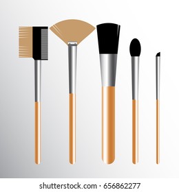 Set of Realistic makeup concealer isolated objects