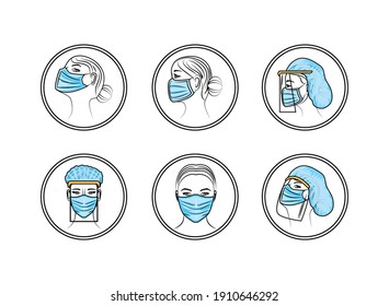 Set Of Realistic Medical Workers Icons 